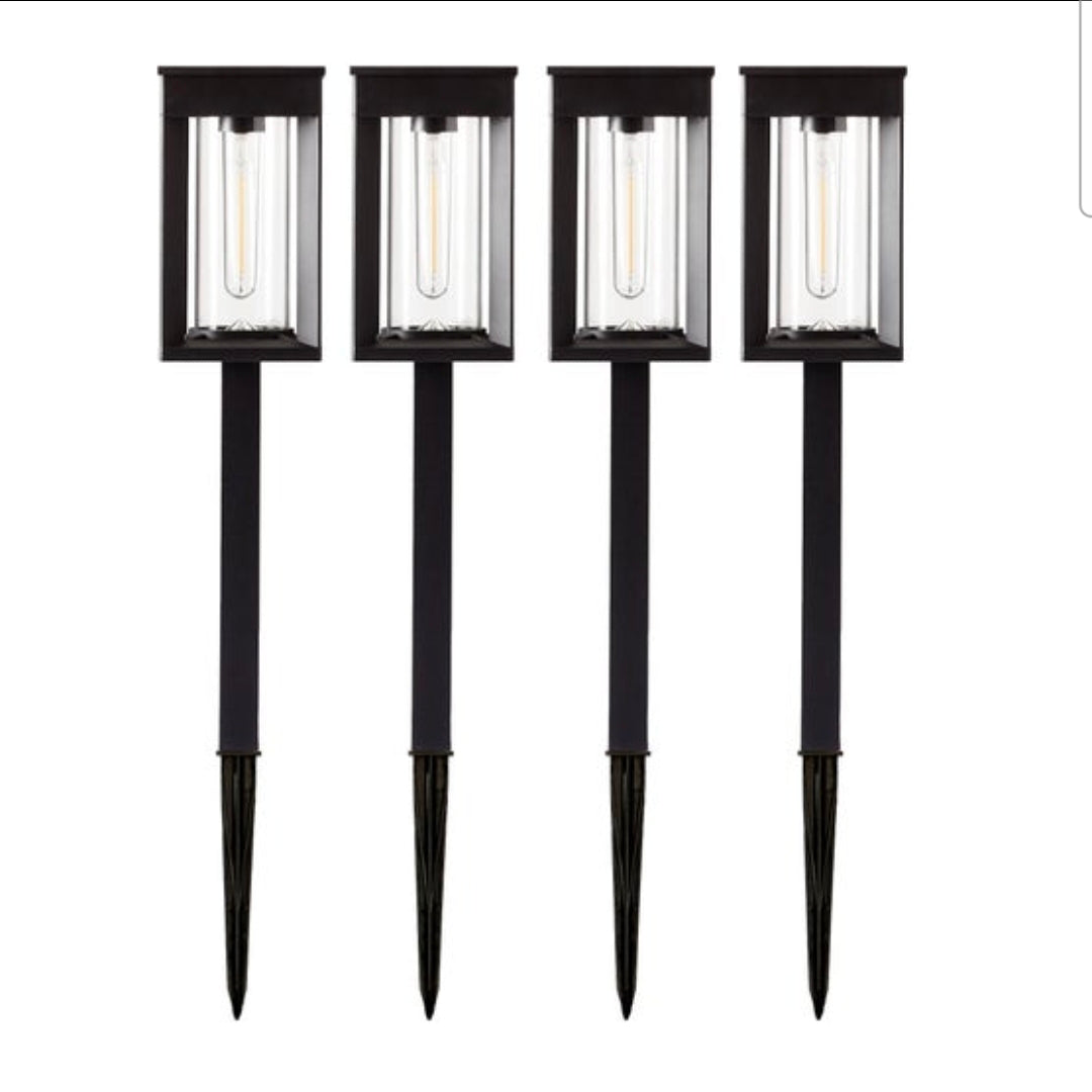GTX Solar LED Pathway Lights – Vintage-Style, Set of 4
