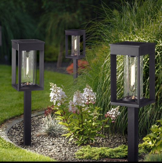 GTX Solar LED Pathway Lights – Vintage-Style, Set of 4