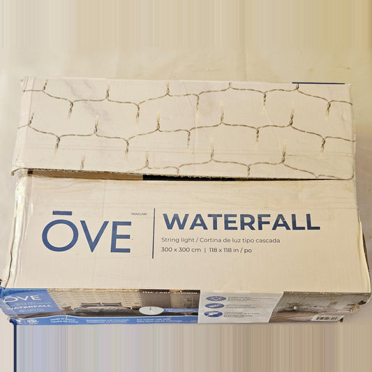 OVE Waterfall LED curtain string lights box top