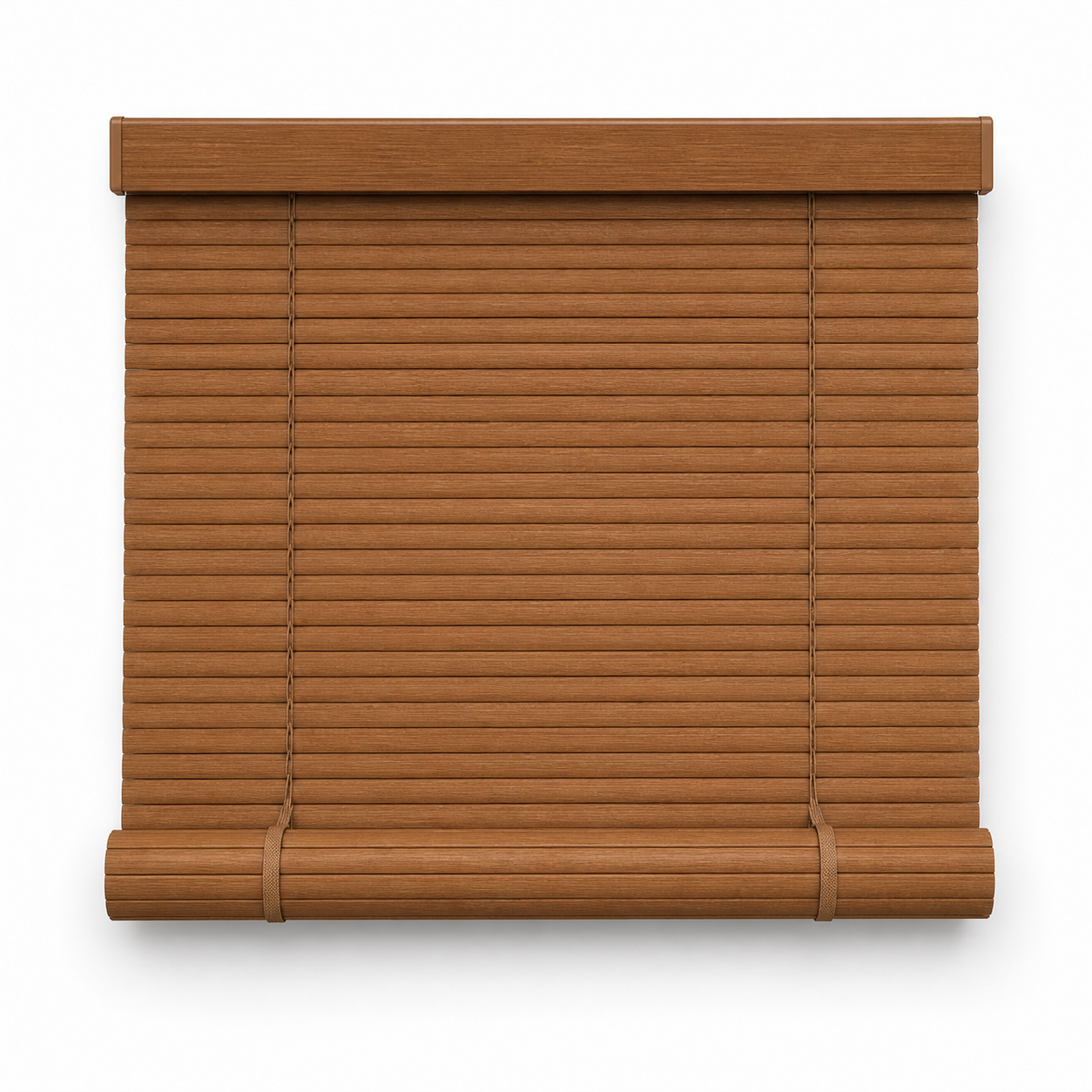 Representative image of 30 by 72 inch woodgrain PVC roll-up shade