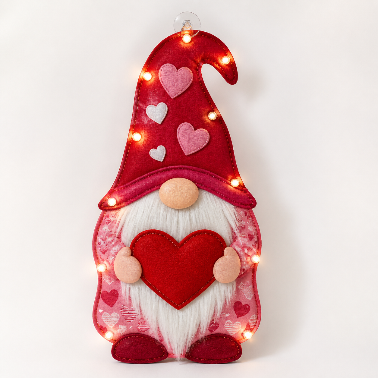 Representative image of Valentine's gnome shimmer lighted window decoration