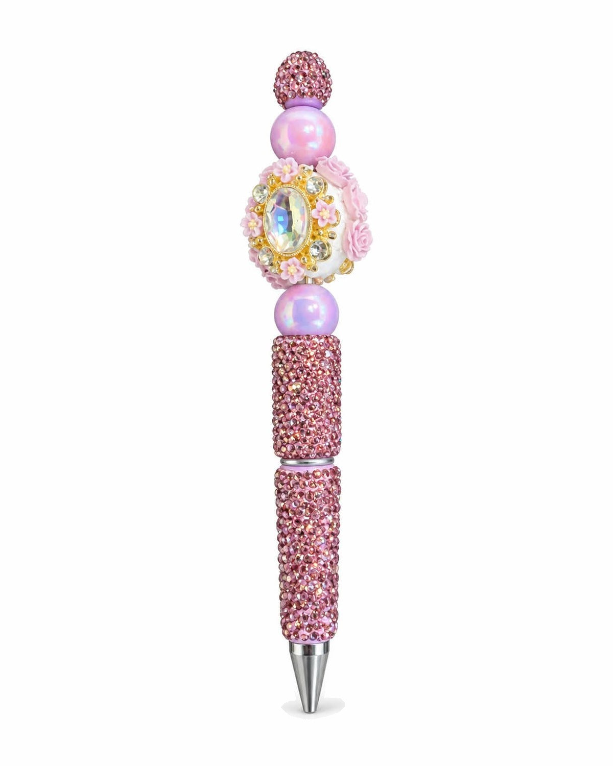 Pink sparkle rhinestone beaded pen