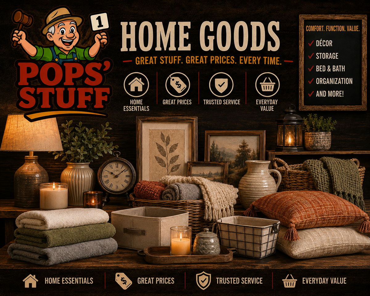 Home Goods collection featuring blue dinnerware