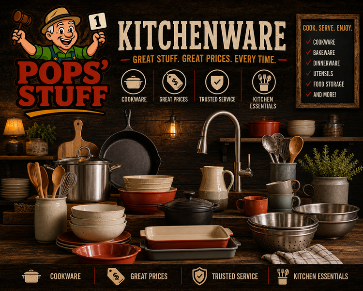 Pops' Stuff Kitchenware collection — cookware, bakeware and kitchen essentials