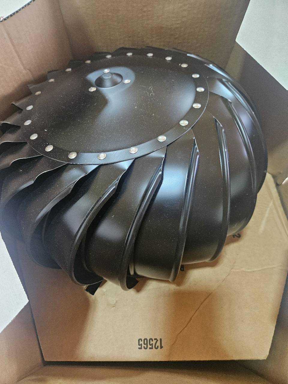 Air Vent Airhawk TIBS0100 12-in Black Turbine Roof Ventilator