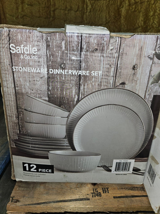 Safdie & Co 12-piece stoneware dinnerware set box
