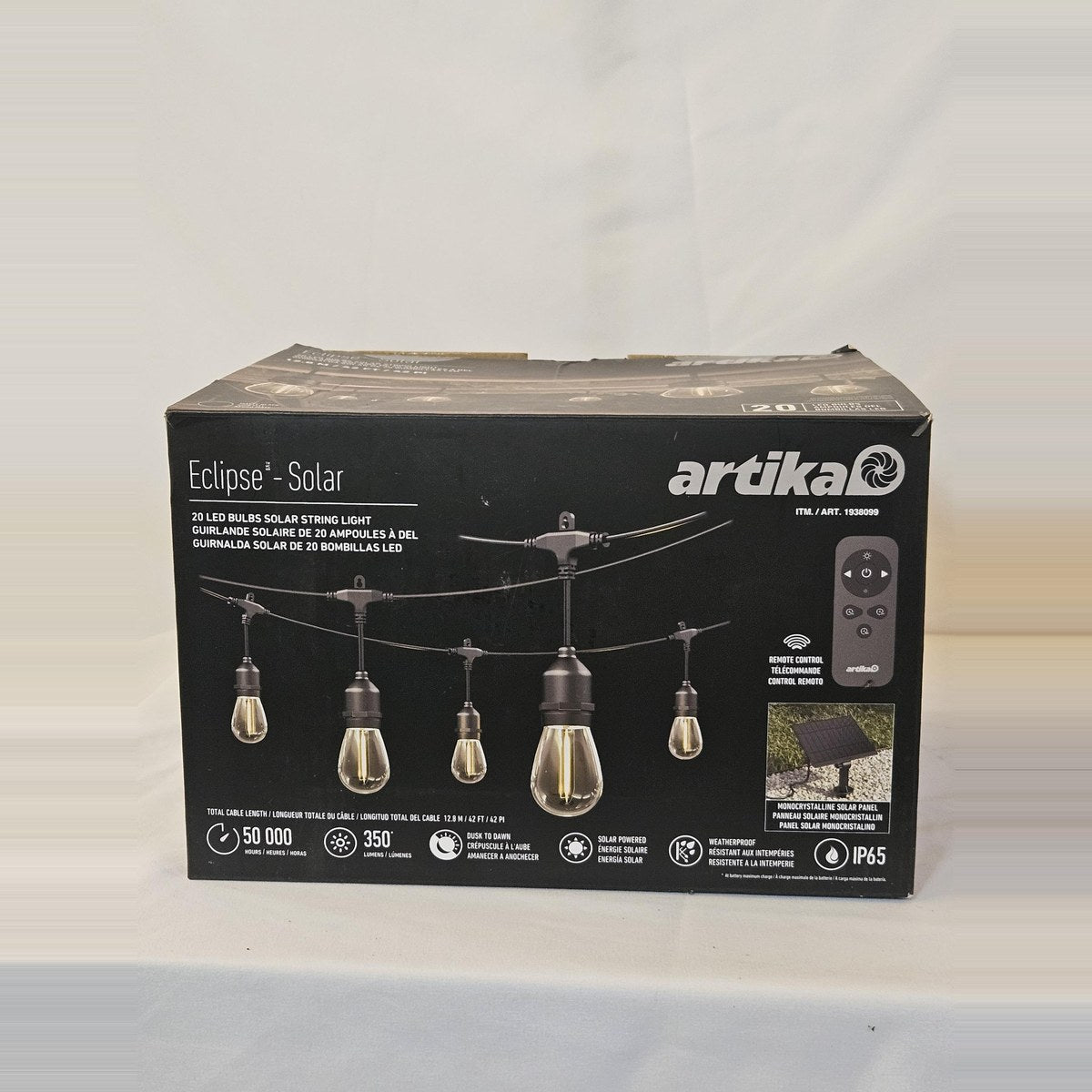 Artika Eclipse solar string lights box