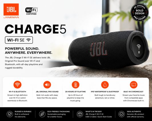 JBL Charge 5 Wi-Fi SE Portable Speaker
