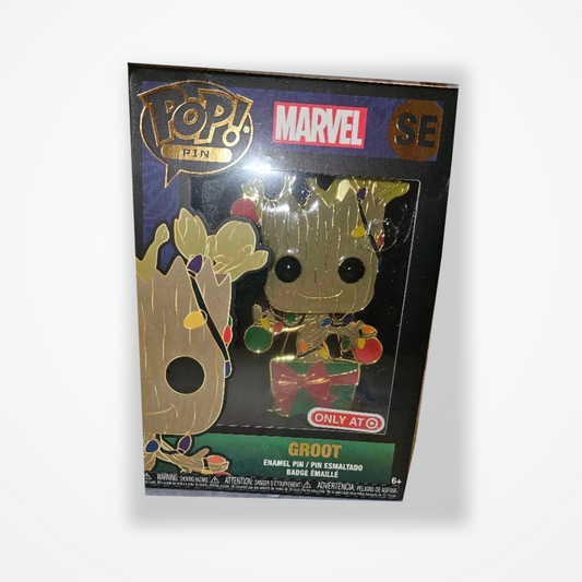 Boxed Funko Pop! Pin Marvel Christmas Baby Groot Target Exclusive Special Edition enamel pin