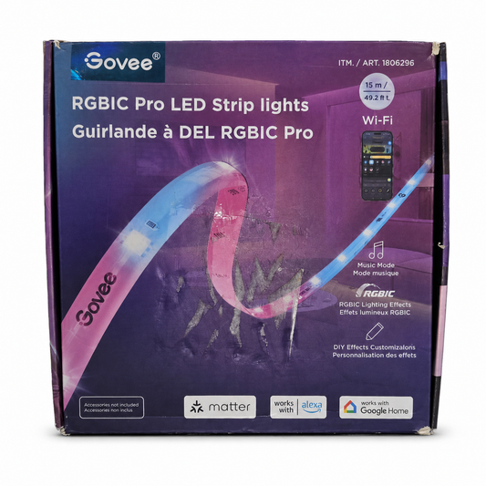 Govee RGBIC Pro 49.2-foot smart LED strip-light box, item 1806296