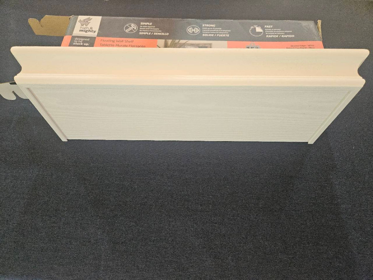 High & Mighty floating shelf underside and bracket, actual item