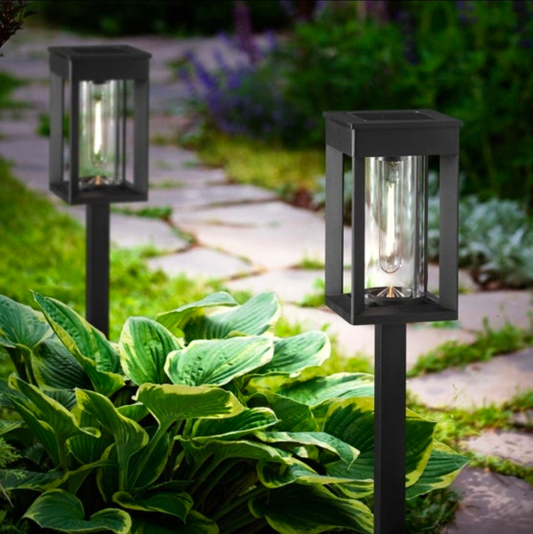 GTX Solar LED Pathway Lights – Vintage-Style, Set of 4