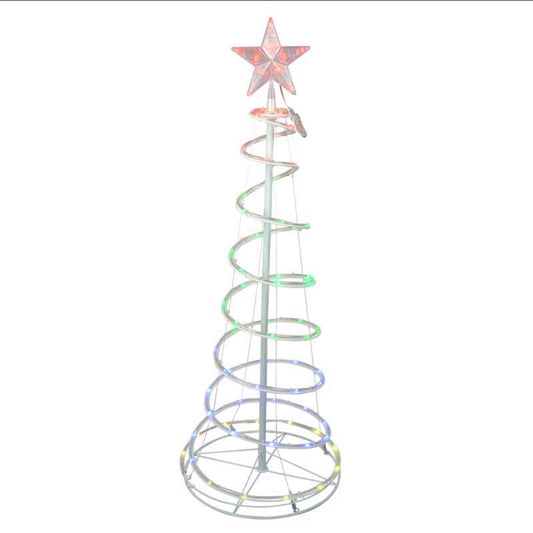 Celebrations 48 in. Gold RGB LED Spiral Tree – 73 Lights, Remote