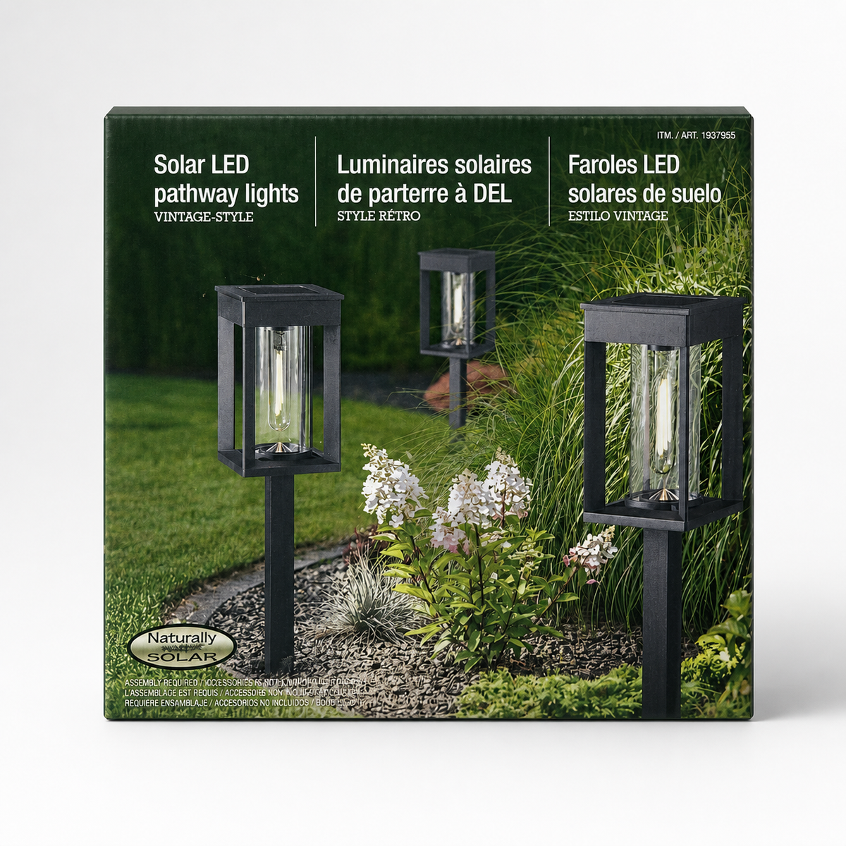 GTX Vintage-Style Solar LED Pathway Lights, 4-pack