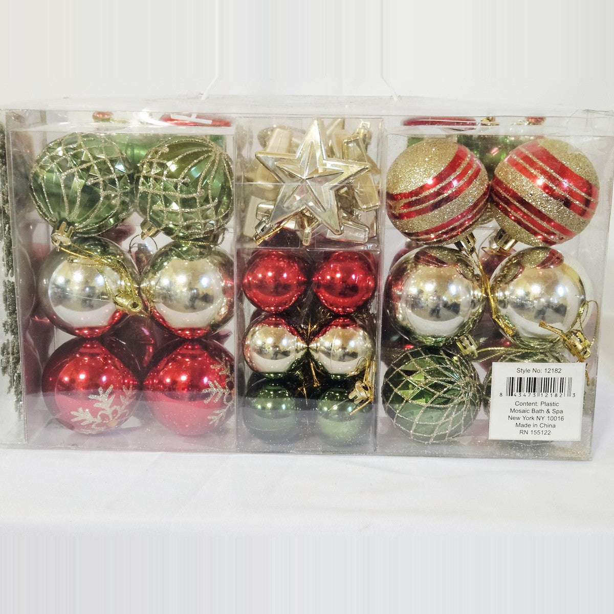 Motif 50-piece ornament set, back with ball ornaments and stars