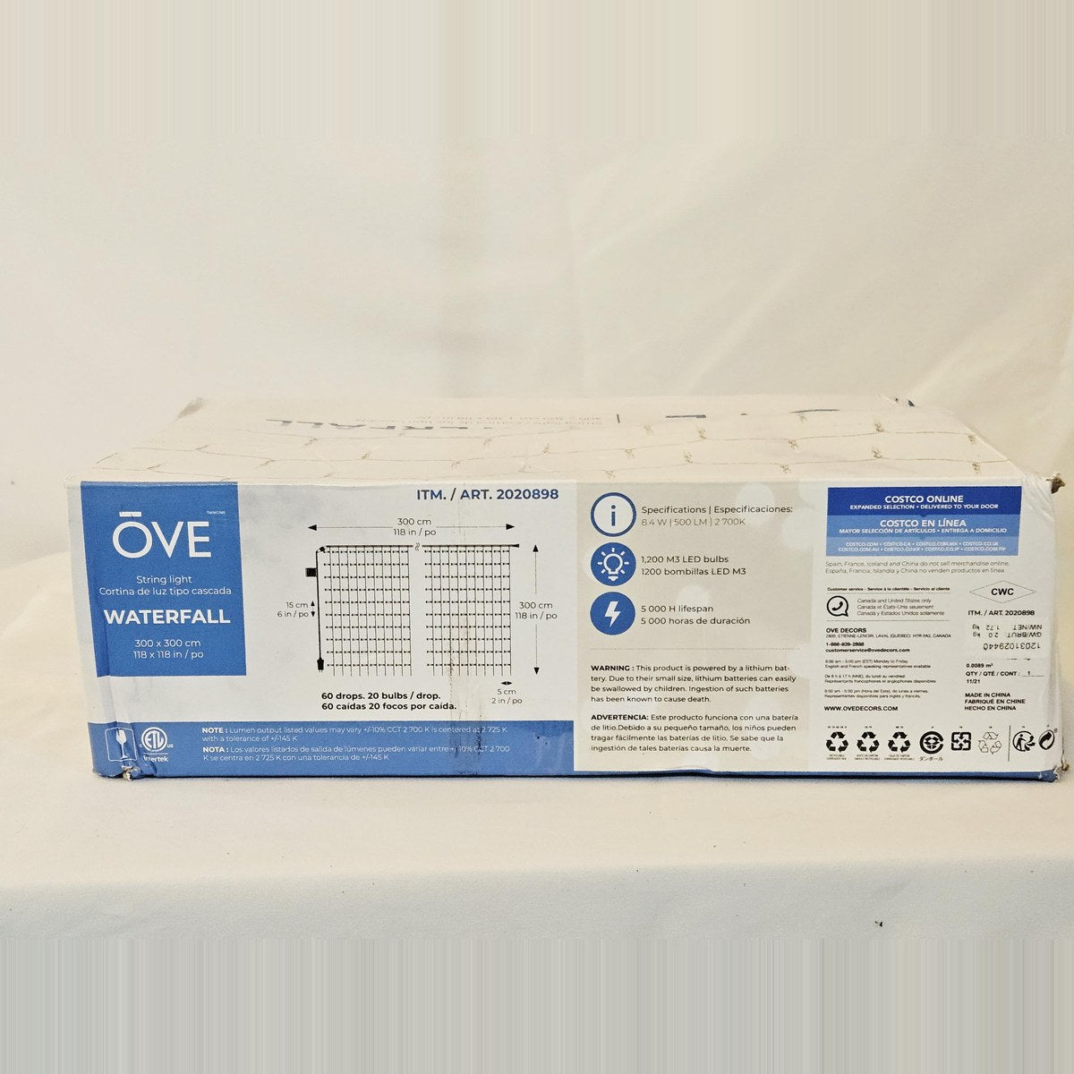 OVE Waterfall curtain light specifications