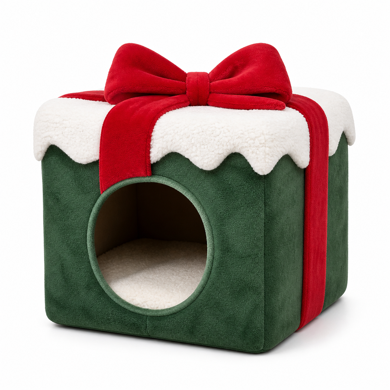 Christmas gift box cat house and pet cave