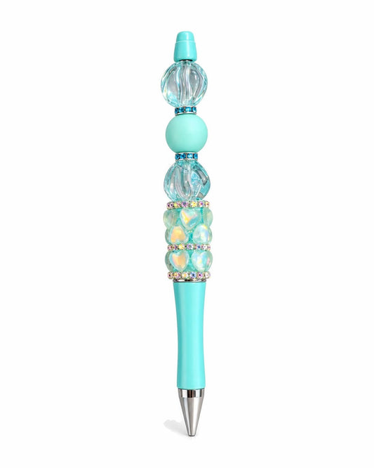 Turquoise crystal beaded pen
