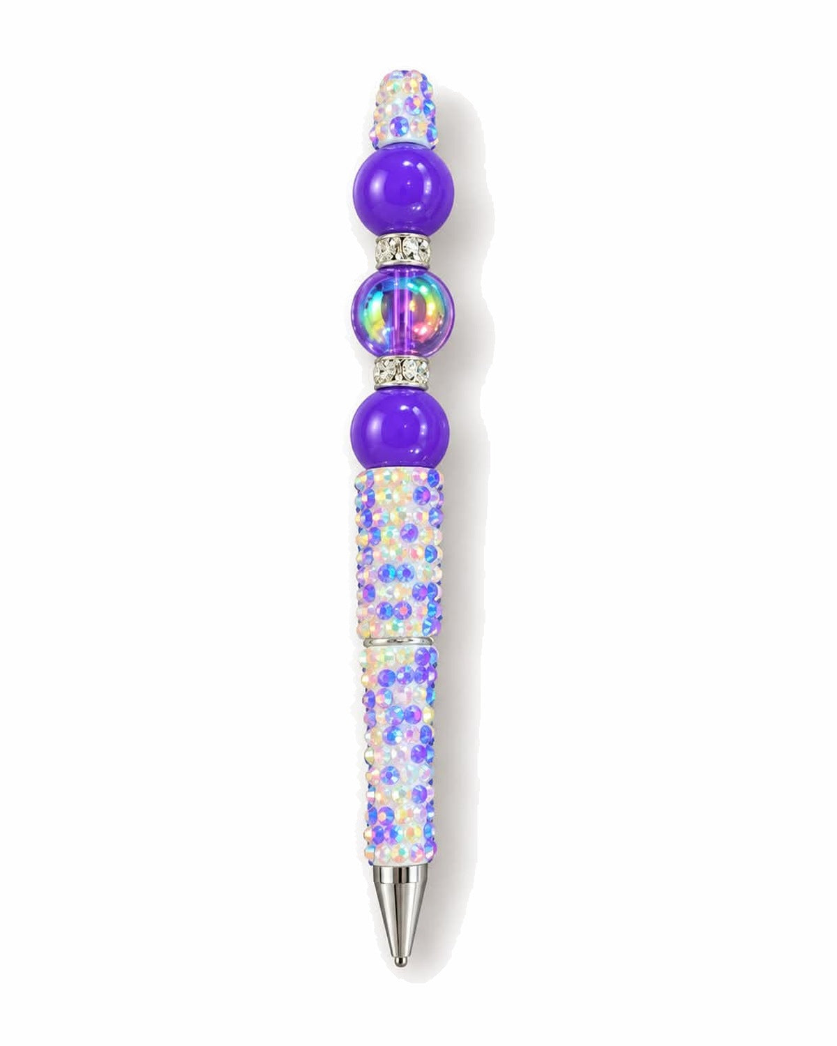 Purple confetti beaded pen