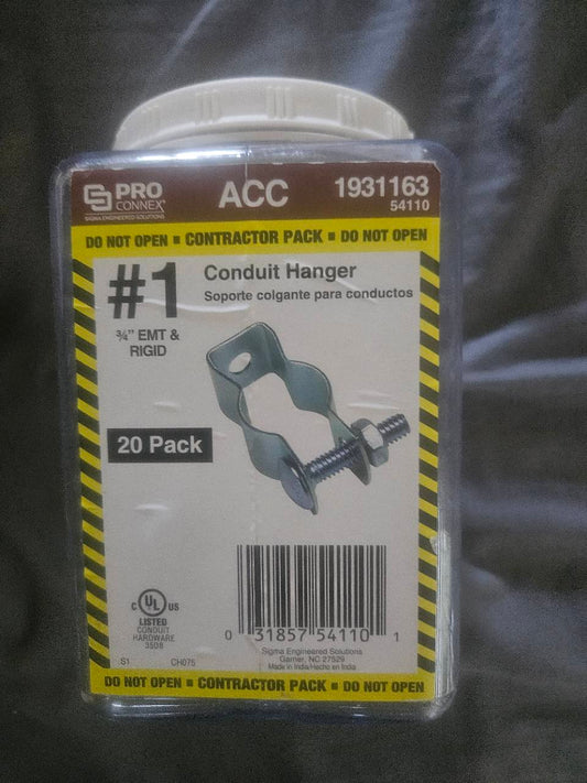 PRO CONNEX 54110 20-pack conduit hangers actual jar label