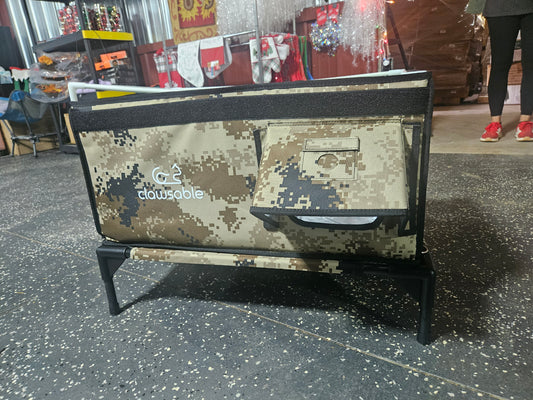 Clawsable Large Elevated Outdoor Cat House with Escape Door – Desert Camo