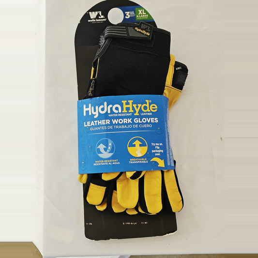 Wells Lamont HydraHyde leather work gloves 3 pair pack XL